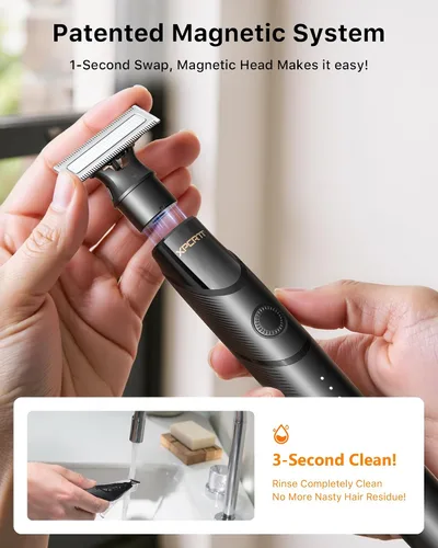 Vista 6 de [2026 - Recortadora de pelo para barba y cuerpo mejorada para hombres [todo en uno] Carga rápida USB-C, afeitadora eléctrica sin dolor para ingle