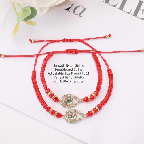 Vista 3 de BONITTER 612 PCS Virgin MarySaint BenedictSaint Jude bracelet Rosary Handmade Red Knot String Bracelets Luck bracelet Men Or Women As Gifts and Used