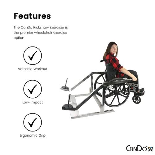 Vista 3 de CanDo Rickshaw - Sistema de rehabilitación en silla de ruedas que proporciona terapia física sentada, entrenamiento de fuerza, ejercicio, fitness