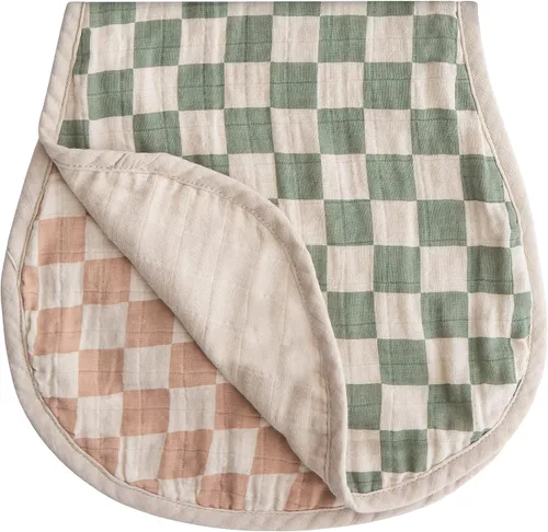 Vista 14 de mushie Paños para eructar de muselina para bebé 100% algodón orgánico, juego de 2 (Blush/Fog)