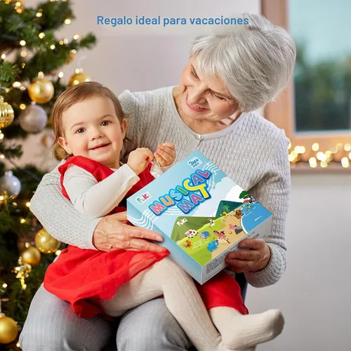 Vista 6 de FOKI - Alfombrilla para piano de suelo, 61 sonidos, juguetes para niños y Beige