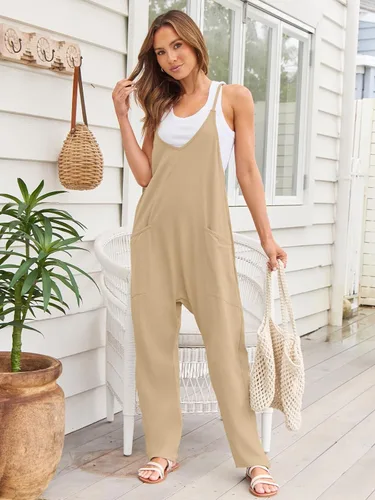 Vista 4 de AUTOMET - Enterizos para mujer, casuales, de verano, cómodos, sueltos, holgados, modernos