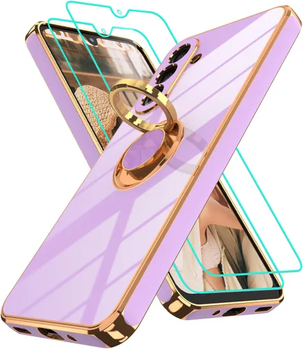 Vista 310 de Funda para Motorola Moto G 5G 2024: Funda Moto G Play 5G 2024 con 2 piezas de protectores de pantalla, soporte de anillo de rotación de 360°