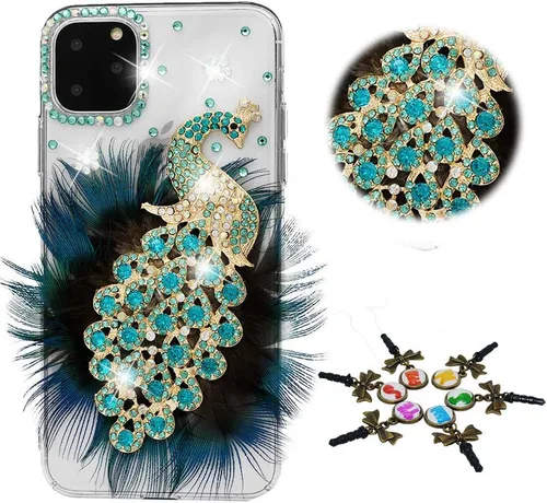 Vista 25 de Sparkle - Funda para teléfono compatible con Samsung Galaxy Z Flip 2 5G, elegante, hecha a mano en 3D, con diseño de diamantes de imitación