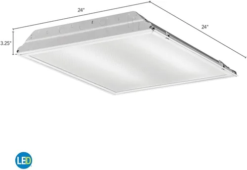 Vista 12 de Lithonia Lighting Luz LED Troffer con lente de 2 x 2, luz LED empotrada de techo con lente prismática para techos de rejilla, 120 voltios, 4000 K