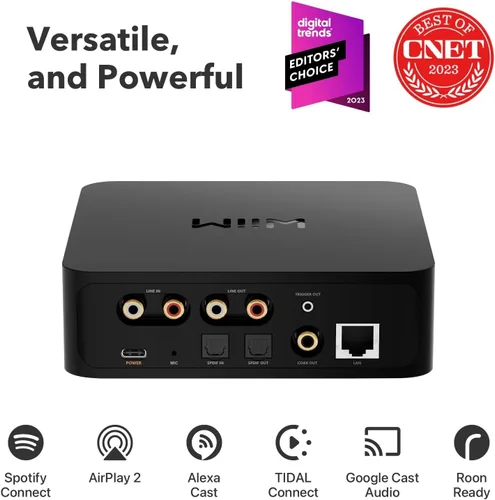 Vista 2 de WiiM Pro AirPlay 2 Receptor, Google Cast Audio, Transmisor Multisala WiFi, Compatible con Alexa, Siri y Google Assistant, Transmite Audio de Alta