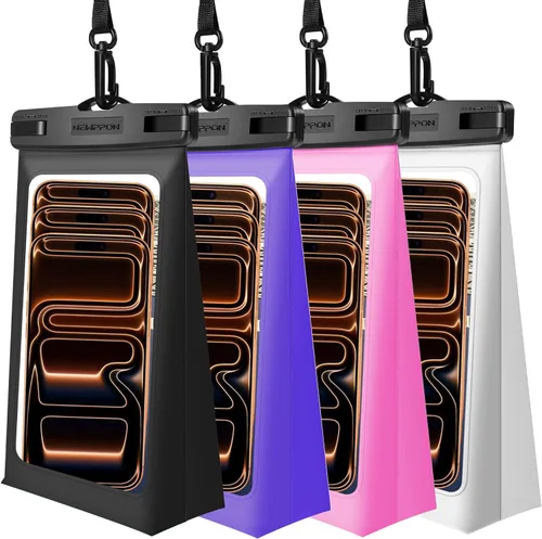 Vista 10 de Paquete de 4 bolsas flotantes impermeables para teléfono – Funda universal grande flotante a prueba de agua – Soporte flotante transparente