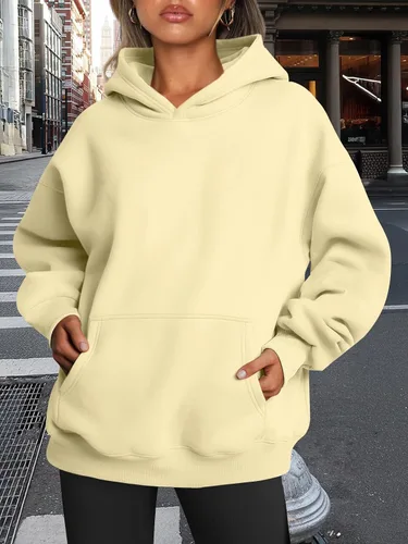 Vista 42 de Trendy Queen - Sudaderas extragrandes con capucha para mujer, suéteres de manga larga, sin botones, de vellón, de otoño, ropa de invierno