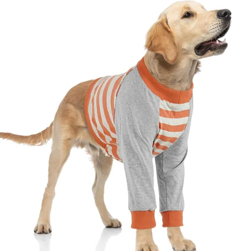 Vista 17 de FUAMEY Manga de recuperación para perros con protector de codo, camisa para perros para dejar de lamer las articulaciones, traje de manga larga