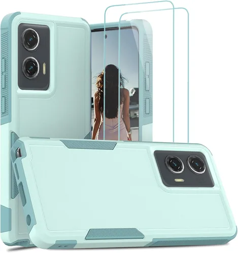 Vista 49 de Jeylly para Moto G Stylus 5G 2021 Funda con [2 Pack] Protector de Pantalla de Vidrio Templado, Protección Grado Militar Anti-Arañazos, Funda A