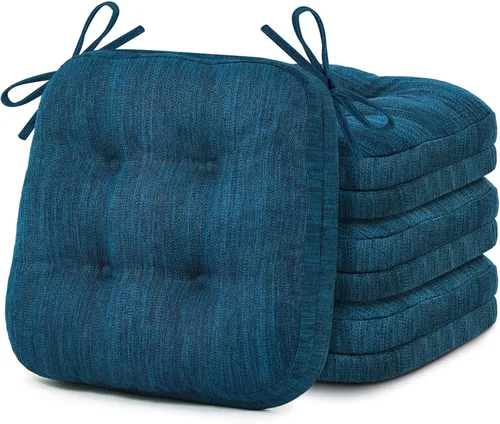 Vista 30 de Shinnwa Juego de 2 cojines para silla de comedor, cojines para silla de cocina de espuma viscoelástica de doble capa, almohadillas de asiento