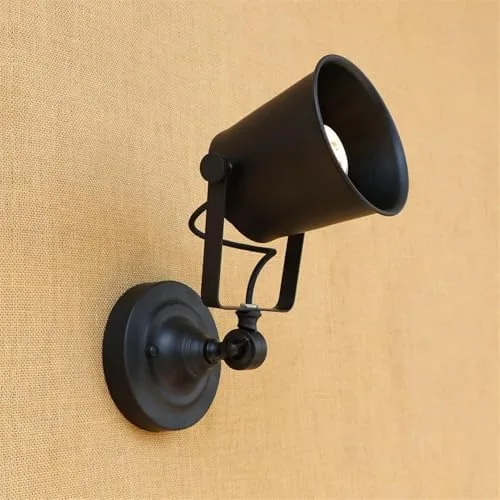 Vista 2 de Luces de pared LED industriales retro, aplique de bombilla E27 para dormitorio y sala de estar, accesorio decorativo hacia arriba, iluminación