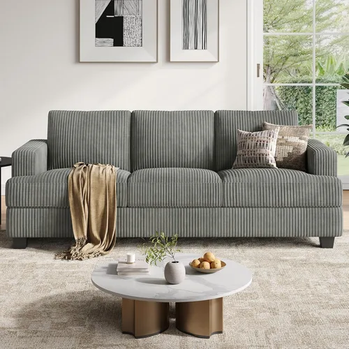 Vista 10 de COPIAE - Sofá de 89 pulgadas con asientos extra profundos, sofá de 3 plazas para la sala de estar, sofá moderno y cómodo con apoyabrazos, asientos