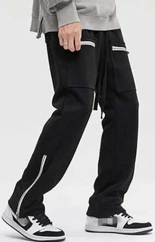Vista 42 de Pantalones deportivos de gamuza sintética para mujer, pantalones de baile acampanados para hombre