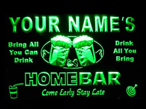 Vista 15 de Letrero luminoso Custom Home Bar Beer de neón; personalizado con nombre Blanco