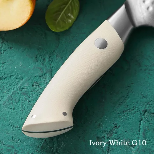 Vista 7 de HEZHEN Cuchillo de deshuesado de acero de Damasco de 6 pulgadas, cuchillo de fileteado para aves de corral y pescado, cuchillos de cocina de hoja
