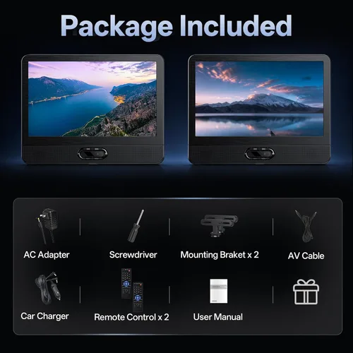 Vista 8 de 12,5" reproductor de DVD portátil dual de la pantalla FHD IPS, duplicación