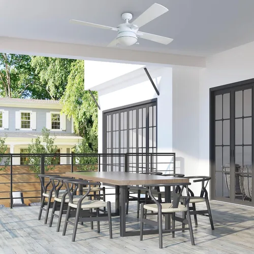 Vista 2 de Prominence Home Auletta - Ventilador de techo contemporáneo para interiores y exteriores de 52 pulgadas con luz, cadena de tracción, opciones