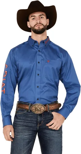 Vista 104 de Ariat Camisa de sarga con logotipo del equipo para hombre