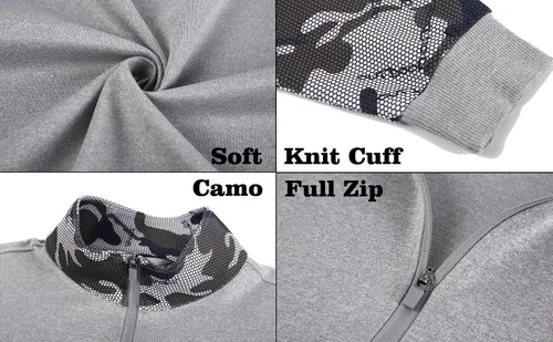 Vista 2 de MAGCOMSEN Conjunto deportivo de 2 piezas para hombre, con cremallera completa, traje deportivo para hombre, trajes casuales de camuflaje