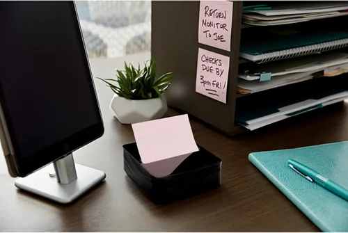 Vista 10 de Dispensador de Notas Post-it Moderno Negro El Paquete Incluye Dispensador y 3 Blocs de Notas Adhesivas Pop-up Super Sticky 2X El Poder de Adherencia