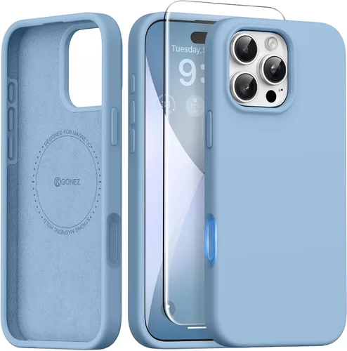 Vista 81 de GONEZ Funda magnética para iPhone 12 Case / 12 Pro Case, compatible con MagSafe, [protector de pantalla + protector de lente de cámara], funda