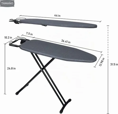 Vista 2 de Duwee Tabla de planchar de 12 x 36 pulgadas con cubierta resistente al Negro