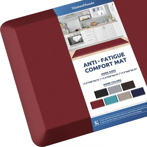Vista 28 de KitchenClouds Alfombra de Cocina Acolchada Anti Fatiga 17.3"x28" Impermeable, Antideslizante, Alfombras de Pie y Comodidad para Escritorio/Piso