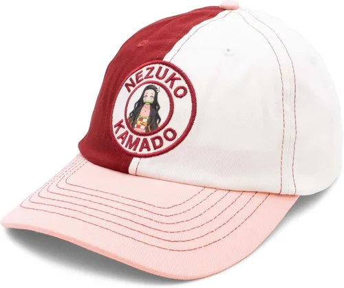 Vista 5 de Demon Slayer Kamado Nezuko - Gorra ajustable media mitad, Rosa, blanco, rojo., talla única
