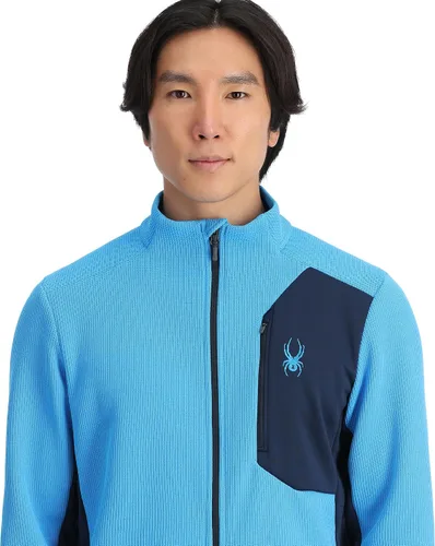 Vista 3 de Spyder Chaqueta híbrida de capa media con cremallera completa para hombre Azul etéreo