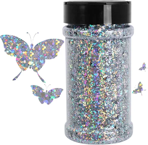 Vista 9 de Purpurina negra ultrafina, 16 onzas (1 libra), purpurina fina para manualidades de resina, uñas, vasos, slime, cosméticos y decoración de festivales