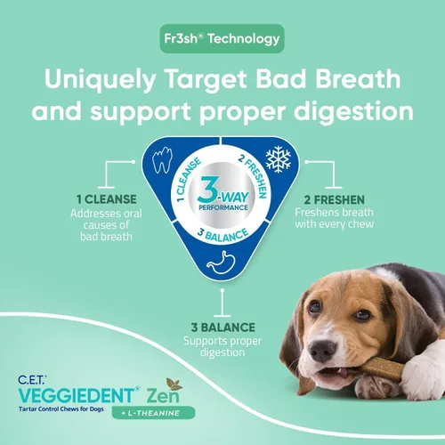 Vista 5 de Virbac C.E.T. VEGGIEDENT Zen Mordillos para el control del sarro para perros - Extra Pequeño