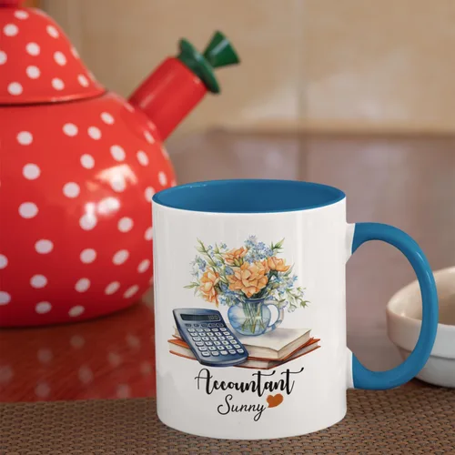 Vista 4 de Taza de café personalizada de contador, taza de contabilidad personalizada regalo para compañeros de trabajo, amigos, familia, taza de cerámica