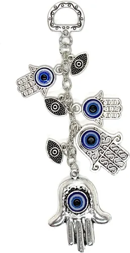 Vista 9 de LUCKBOOSTIUM Lucky Blue Evil Eye - Colgante colgante de ojo malvado, signo de protección y bendición, bonito dije para llaves del hogar, bolsa