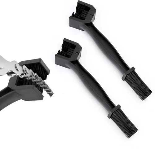 Vista 7 de Ziciner 2 piezas cepillo para cadena de bicicleta o motocicleta, cepillos limpiadores de engranajes de cadena de motocicleta, herramienta universal