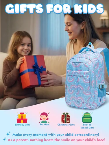 Vista 22 de BLUEFAIRY - Mochilas para niños y niñas, escuela primaria, jardín de niños