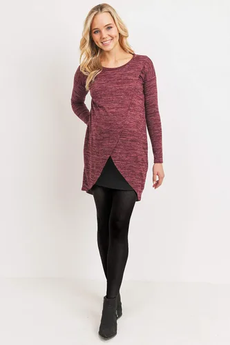 Vista 6 de HELLO MIZ Vestido túnica de maternidad de enfermería de punto de manga larga para mujer