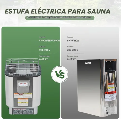 Vista 12 de Smartmak - Sauna de vapor de barril para exteriores, para 2 a 10 personas, cicuta canadiense/cedro rojo, control WiFi, sala de sauna de madera