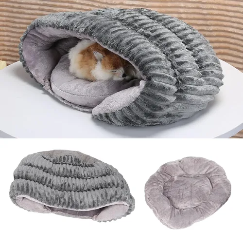 Vista 6 de Cama pequeña para perros y gatos, con manta con capucha, semicerrada, cómoda, suave, cálida, extraíble, fácil de limpiar, para mascotas