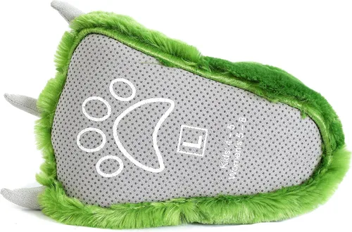 Vista 5 de Millffy Divertidas pantuflas de oso con patas de dinosaurio para adultos, pantuflas de dinosaurio para niños pequeños y adultos