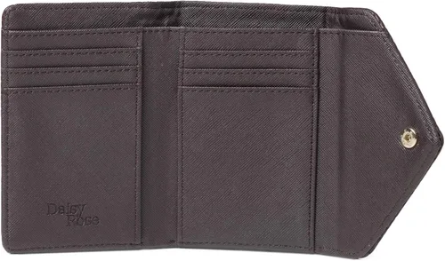 Vista 3 de Daisy Rose Trifold RFID - Cartera de cuero vegano de PU para tarjetero, organizador pequeño