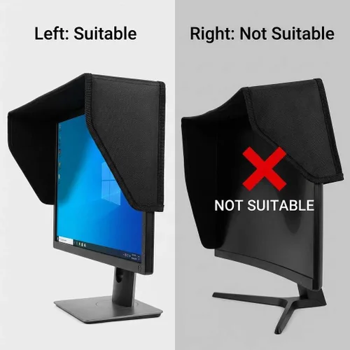Vista 3 de QWORK Parasol con capucha para monitor de video LCD, parasol de cobertura integral de 7 pulgadas