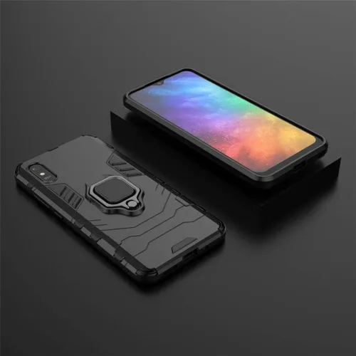 Vista 6 de LuluMain - Funda compatible con Xiaomi Mi Redmi 9A, Redmi 9AT, soporte de anillo de metal a prueba de golpes