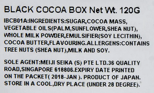 Vista 2 de meiji Chocolate negro 26 bloques suave amargo negro Dagashi snack Japón
