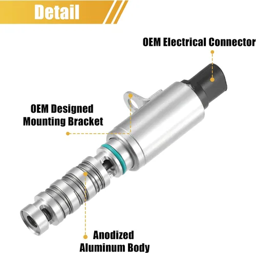 Vista 5 de X AUTOHAUX Válvula de distribución de válvula variable VVT Válvula de control de aceite para Hyundai para Kia 2012-2016 Motor Árbol de levas Válvula