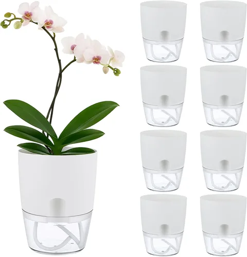 Vista 13 de Macetas de riego automático para plantas de interior, macetas para exteriores, paquete de 3 macetas de riego automático de 6 pulgadas, macetas