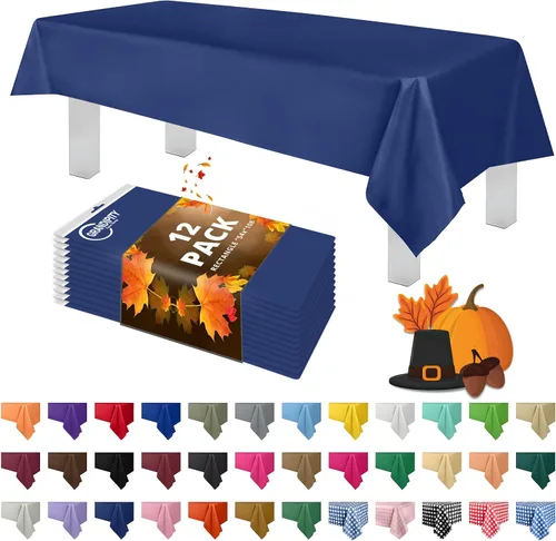 Vista 44 de Mantel de plástico de alta calidad - 54 in. x 108 pulgadas. Grandipity - Mantel rectangular (6 y 12 unidades), Agua (Aqua)