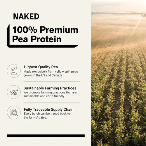 Vista 2 de NAKED Aislado de proteína de guisante de chocolate de granjas norteamericanas, solo 3 ingredientes, proteína vegana de chocolate, certificado NSF