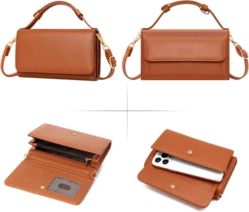 Vista 2 de GEEAD Bolsos cruzados pequeños de moda para mujer con ranuras para tarjetas, cuero sintético para mujer