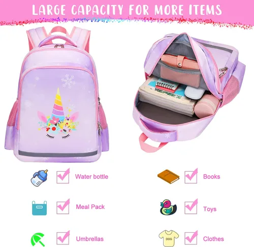 Vista 3 de Mochila para niñas para niños, mochilas para niños pequeños, Pp-uni, 15 *4*11 (IN), Unicornio